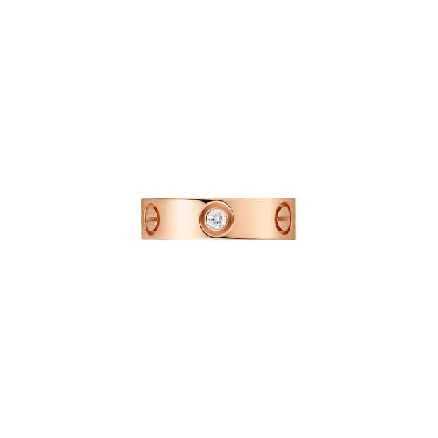 LOVE RING, 3 DIAMONDS PINK GOLD, DIAMONDS