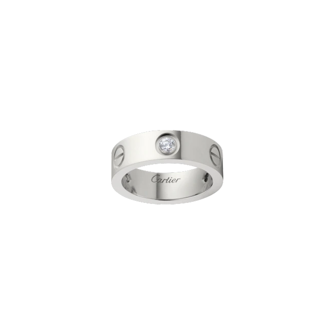 LOVE RING, 3 DIAMONDS WHITE GOLD DIAMOND