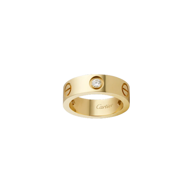 LOVE RING, 3 DIAMONDS YELLOW GOLD DIAMOND