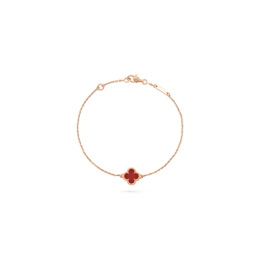 Sweet Alhambra bracelet Rose gold, Carnelian