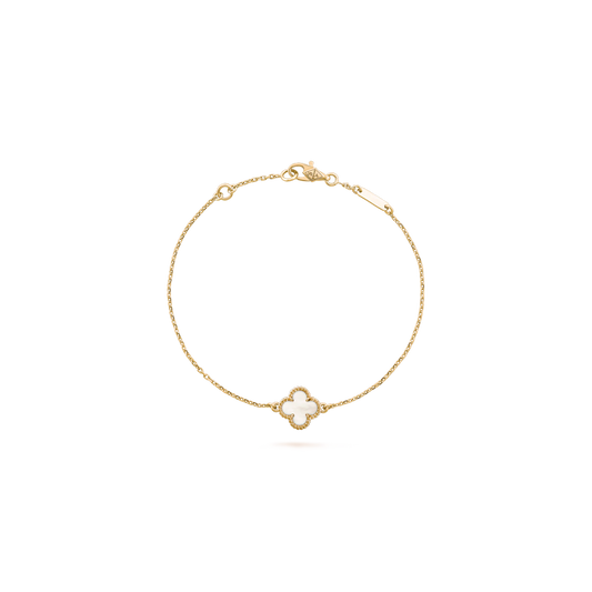 Sweet Alhambra bracelet Yellow gold, Mother-of-pearl