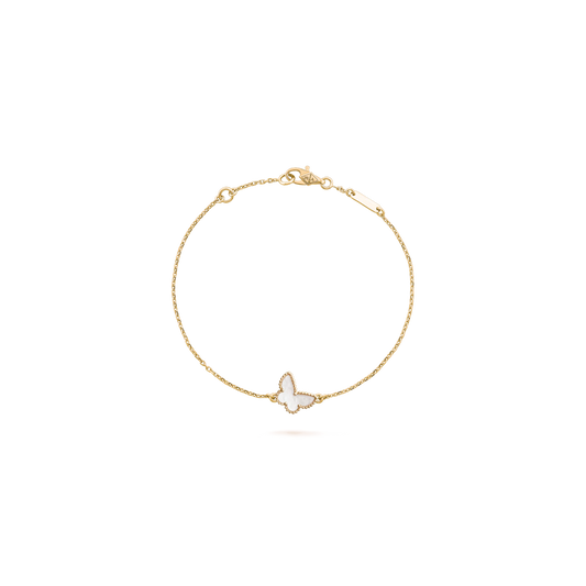 Sweet Alhambra butterfly bracelet Yellow gold, Mother-of-pearl