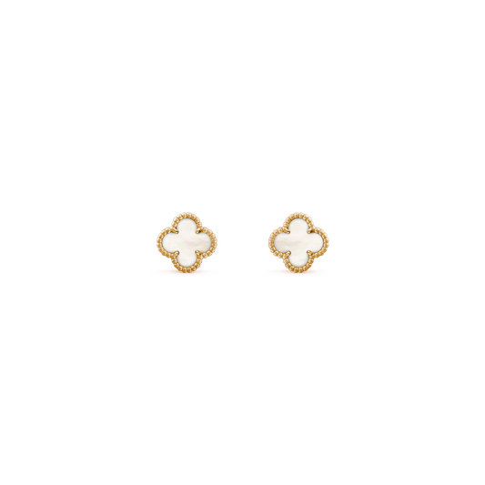 Sweet Alhambra earstuds Yellow gold, Mother-of-pearl