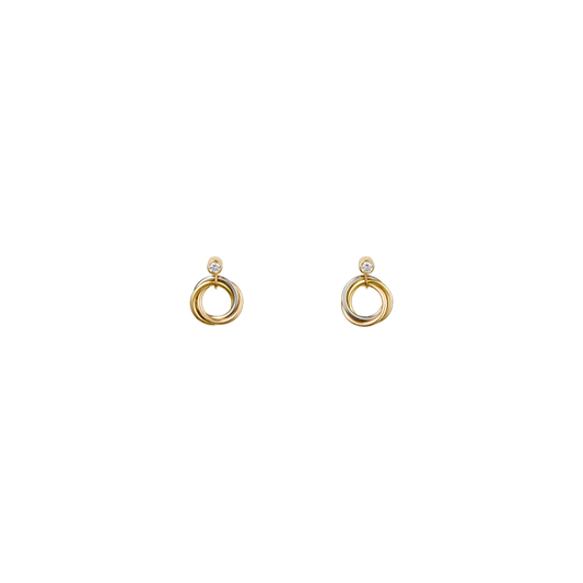 TRINITY EARRINGS WHITE GOLD, YELLOW GOLD, PINK GOLD, DIAMONDS