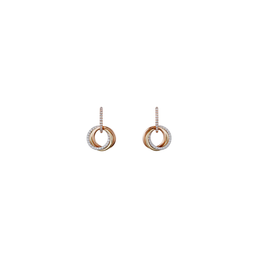 TRINITY EARRINGS WHITE GOLD, YELLOW GOLD, PINK GOLD, DIAMONDS 80083231