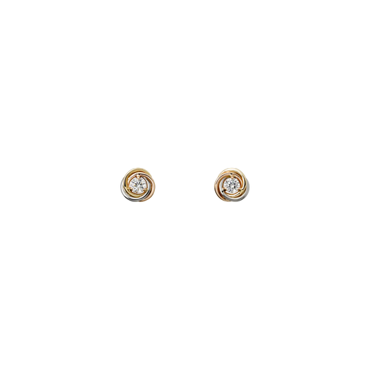 TRINITY EARRINGS WHITE GOLD, YELLOW GOLD, PINK GOLD, DIAMONDS B8045300