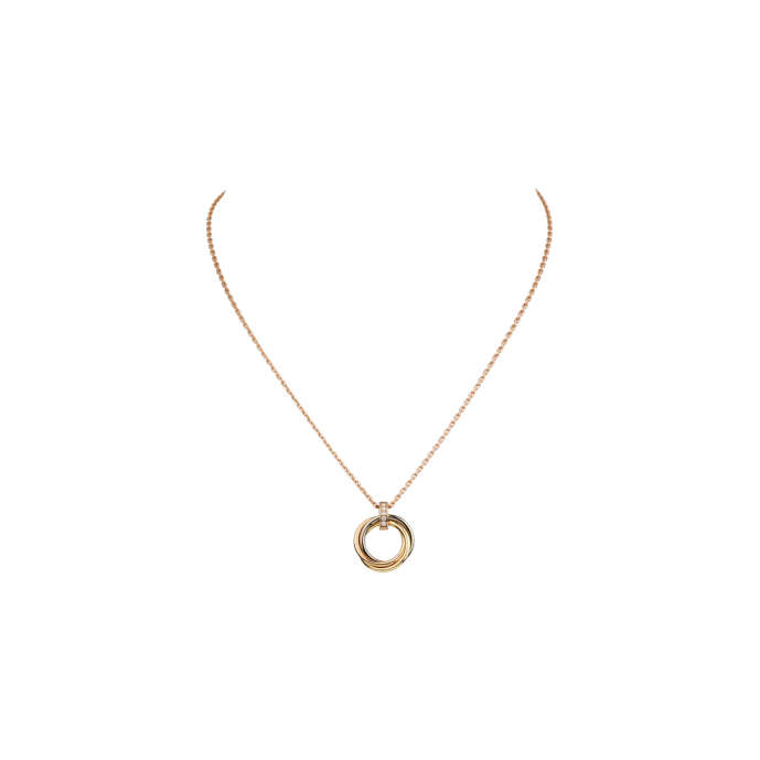 TRINITY NECKLACE WHITE GOLD, YELLOW GOLD, PINK GOLD, DIAMONDS