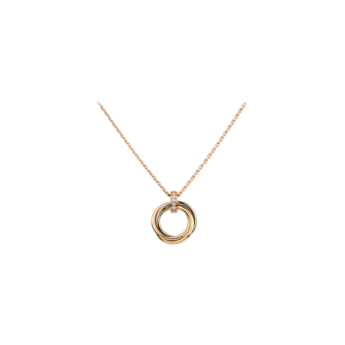 TRINITY NECKLACE WHITE GOLD, YELLOW GOLD, PINK GOLD, DIAMONDS