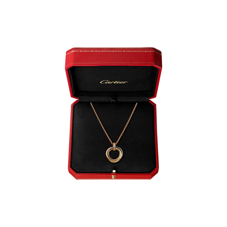 TRINITY NECKLACE WHITE GOLD, YELLOW GOLD, PINK GOLD, DIAMONDS