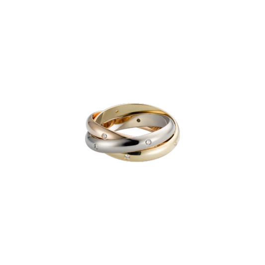 TRINITY RING WHITE GOLD, YELLOW GOLD, PINK GOLD, DIAMONDS