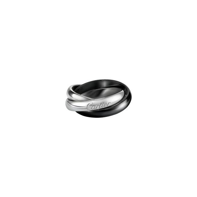 TRINITY RING, CLASSIC CERAMIC WHITE GOLD, CERAMIC