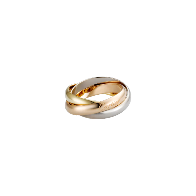 TRINITY RING, CLASSIC WHITE GOLD, YELLOW GOLD, PINK GOLD