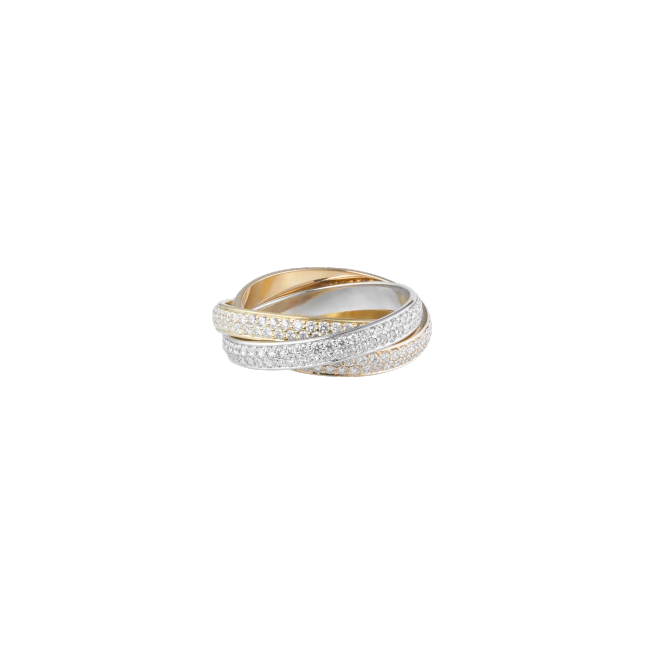 TRINITY RING, SMALL MODEL WHITE GOLD, YELLOW GOLD, PINK GOLD, DIAMONDS