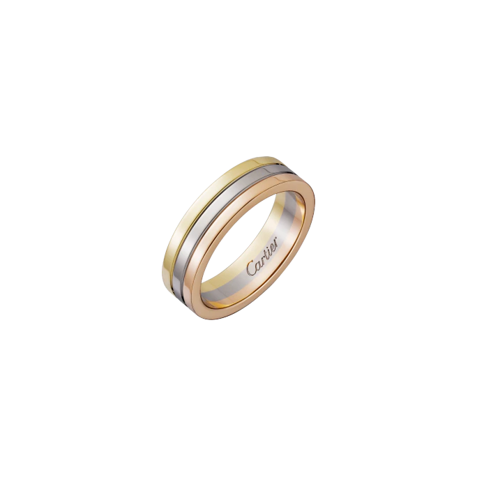 TRINITY WEDDING BAND WHITE GOLD, YELLOW GOLD, PINK GOLD B4052100