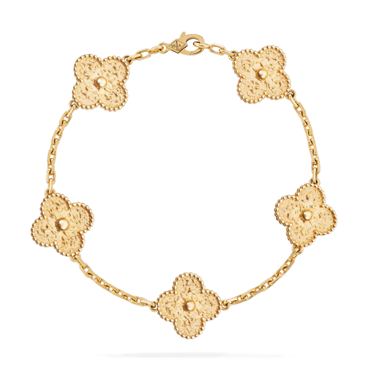 Vintage Alhambra bracelet, 5 motifs Yellow gold