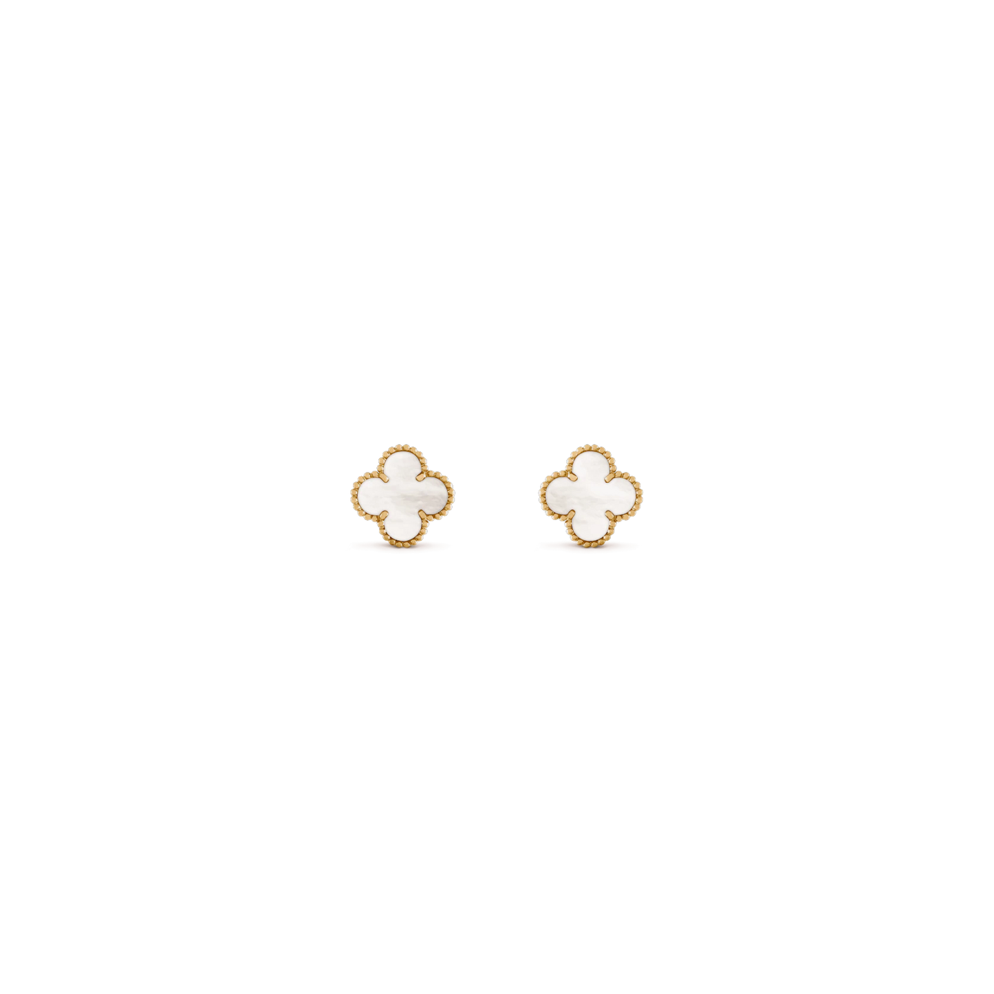 Vintage Alhambra earrings Yellow gold, Mother-of-pearl