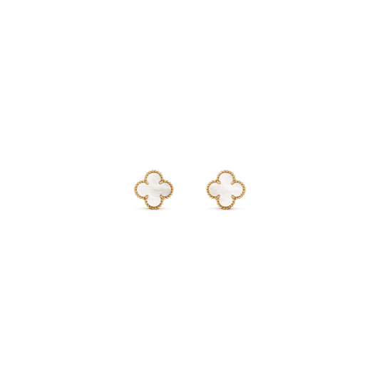 Vintage Alhambra earrings Yellow gold, Mother-of-pearl